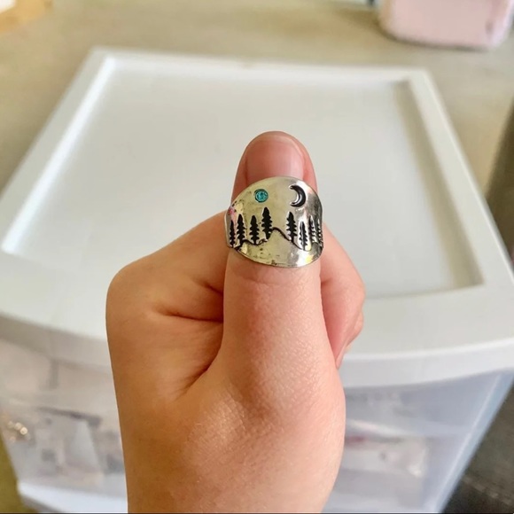 1 LEFT! ๐ BOHO Mountain Engraved CZ Gem Ring ๐ - Picture 11 of 12